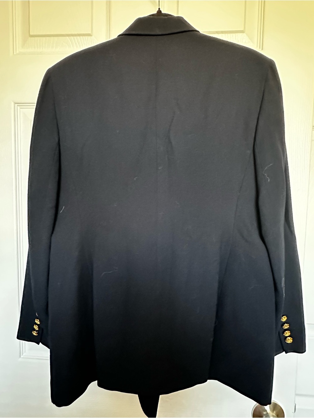 Vintage Ralph Lauren Petite 12P 100% Wool Navy Gold Crest Button Blazer made USA - Picture 6 of 8
